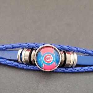 #F Blue Cubs Bracelet
